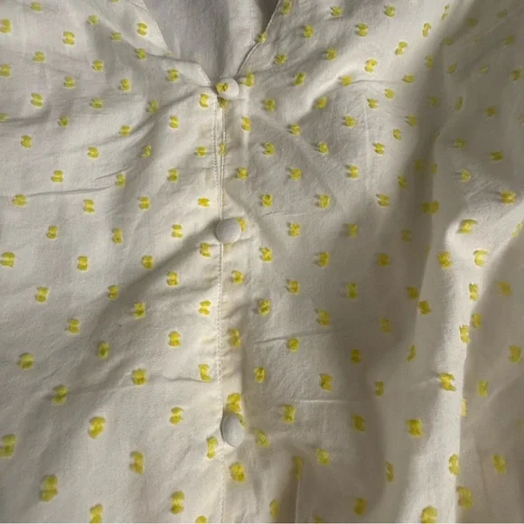 Lane Bryant White Dress w/Yellow Polka Dots A Line Size 20 Knee Length Summer - Picture 6 of 14